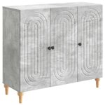 vidaXL Buffet Gris béton 89 x 34 5 x 80 cm Bois d'ingénierie