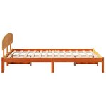vidaXL Cadre de lit marron ciré 135x190 cm en pin massif