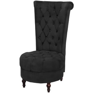 vidaXL Chaise de canapé avec dossier haut noir tissu