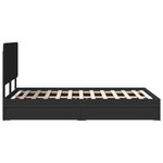 vidaXL Lit de Rangement Noir 120 x 200 cm Bois d'ingénierie