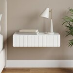 vidaXL Table d'appoint murale Blanc 87 5 x 34 5 x 17 cm