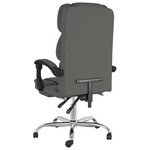 vidaXL Fauteuil inclinable de bureau Gris foncé Tissu