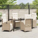 vidaXL Ensemble de salle à manger pour jardin 5 Pièces Beige Poly rotin