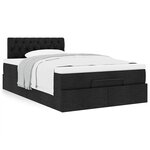 vidaXL Lit ottoman avec matelas noir 120x190 cm tissu