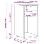 vidaXL Cabinet roulant Marron 34 x 39 x 65 5 cm Pin massif