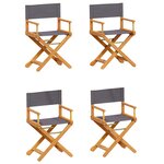 vidaXL Chaises de jardin pliables lot de 4 gris foncé tissu