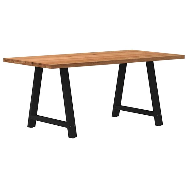 vidaXL Table à manger marron clair bois de chêne massif rectangulaire