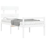 vidaXL Lit pour personne âgée sans matelas blanc bois massif