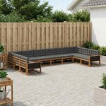 vidaXL Ensemble de canapés d'extérieur 10 Pièces Naturel et Anthracite