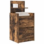vidaXL Table de chevet avec 2 tiroirs chêne fumé 38x34x80 cm