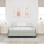 vidaXL Lit boxspring avec matelas Gris clair 160 x 210 cm Velours