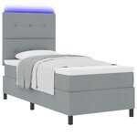 vidaXL Lit à Ressort avec Matelas & LED Gris Clair 90x190 cm Tissu