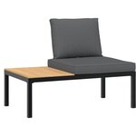 vidaXL Salon de jardin 7 Pièces avec coussins noir aluminium