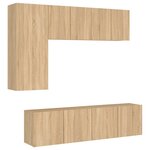 vidaXL Unités murales TV 5 Pièces chêne sonoma bois d'ingénierie