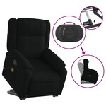 vidaXL Fauteuil de massage inclinable Noir Tissu