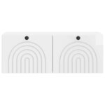 vidaXL Meuble TV mural Montage mural Blanc brillant 78 5 x 31 x 30 cm