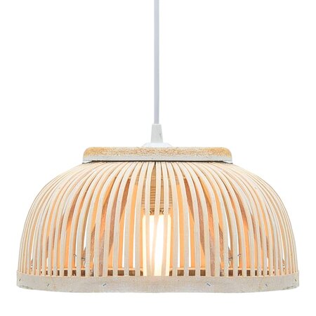 Icaverne - Lampes Splendide Lampe suspendue Blanc Osier 40 W 34x14,5 cm Demi-cercle E27