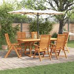 vidaXL Ensemble de salle à manger pour jardin 7 Pièces Marron