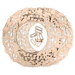 Kit couronne en bois à faire soi-même - feuilles et baies effet 3d - 35 cm