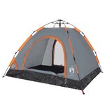 vidaXL Tente de camping 3 personnes orange libération rapide
