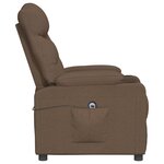 vidaXL Fauteuil inclinable électrique Marron Tissu