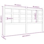 vidaXL Tête de lit Noir 185 5x4x100 cm Bois massif de pin