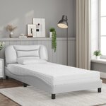 vidaXL Lit avec matelas Hvar blanc 100x200 cm similicuir