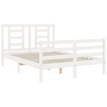 vidaXL Cadre de lit sans matelas blanc bois massif