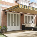 vidaXL Auvent Rétractable Vert et jaune 600 × 300 cm
