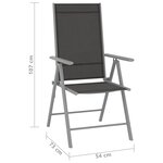 vidaXL Chaises de jardin pliables 2 Pièces Textilène Noir