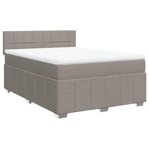 vidaXL Sommier à lattes de lit avec matelas Taupe 140x200 cm Tissu