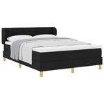 vidaXL Lit à ressorts avec matelas Noir 140 x 190 cm tissu