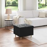 vidaXL Pouf de rangement avec coussin Noir 60 x 60 x 45 cm Velours