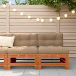 vidaXL Sofa de jardin milieu Pin massif Brun Ciré