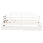 vidaXL Lit de jour avec gigogne et tiroirs sans matelas blanc 90x190cm