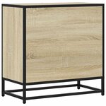 vidaXL Table de chevet chêne sonoma 60x31x60 cm bois ingénierie métal