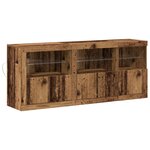 vidaXL Buffet avec éclairage LED Bois Ancien 162x37x67 cm Bois reconstitué