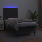 vidaXL Sommier à lattes de lit avec matelas et LED Noir 90x190 cm