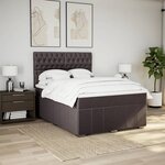 vidaXL Sommier à lattes de lit avec matelas Marron foncé 160x200 cm