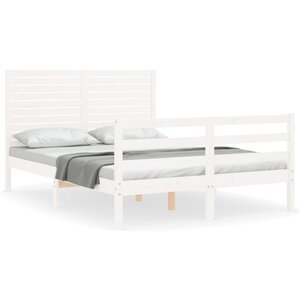 vidaXL Cadre de lit sans matelas blanc 120x200 cm bois massif