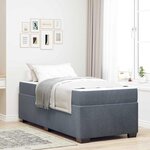 vidaXL Cadre de lit avec matelas Gris foncé 100 x 200 cm Velours
