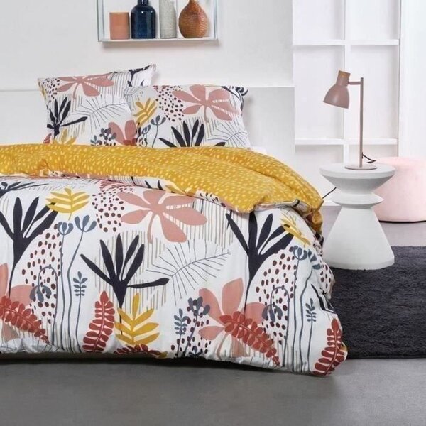 Parure de lit coton imprimé floral 240 x 220 cm