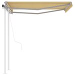 vidaXL Auvent rétractable automatique et poteaux 3 5x2 5 m Jaune blanc