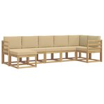 vidaXL Ensemble de canapés d'extérieur 7 pc Blanc et Beige Polyester