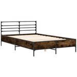 vidaXL Cadre de lit sans matelas chêne fumé 140x190 cm