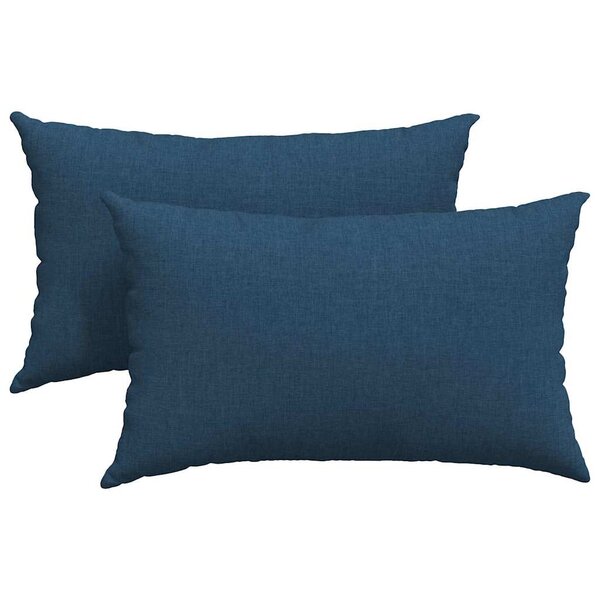 vidaXL Coussins de canapé 2 pc tissu Bleu 50 x 30 cm