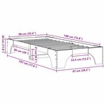vidaXL Cadre de lit Marron cire 197 x 97 x 30 cm Bois massif en pin
