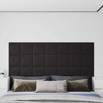 vidaXL Tête de lit murale 12 Pièces Noir 30 x 30 cm Simili cuir