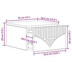 vidaXL Cabinet de chevet mural Gris béton 34 5 x 33 x 20 cm
