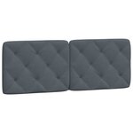 vidaXL Coussin de tête de lit gris foncé 140 cm velours